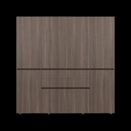 Closet Siruela Milan y Wengue 200x200cm con Ocho Puertas y con Cuatro Cajones - CLOSETS | Bylmo