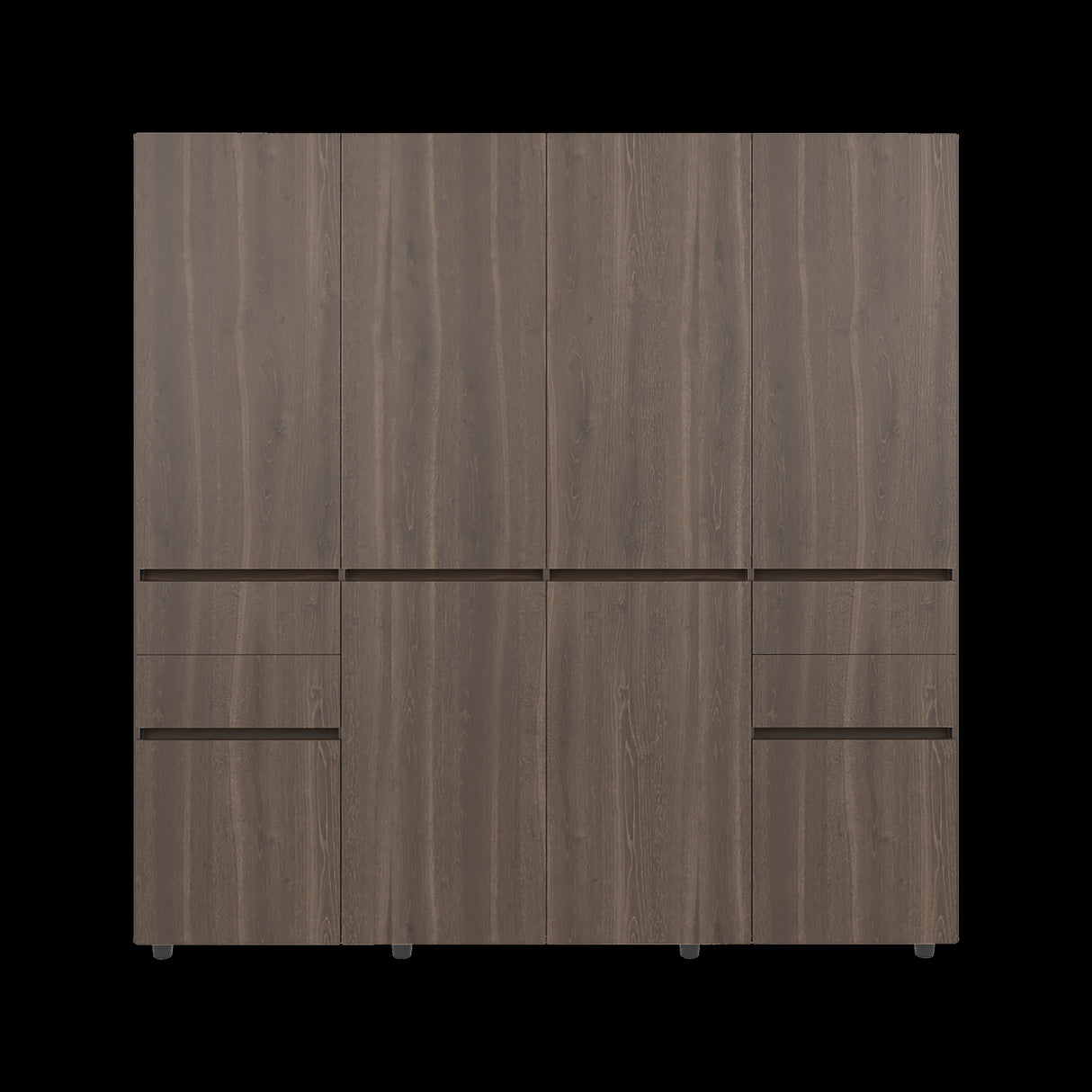 Closet Siruela Milan y Wengue 200x200cm con Ocho Puertas y con Cuatro Cajones - CLOSETS | Bylmo