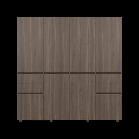 Closet Siruela Milan y Wengue 200x200cm con Ocho Puertas y con Cuatro Cajones - CLOSETS | Bylmo