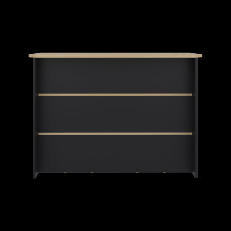 Barra de Cocina Fendi Wengue y Fresno Europeo 120x90cm con Dos Compartimientos - BARRAS Y MUEBLES AUXILIARES | Bylmo