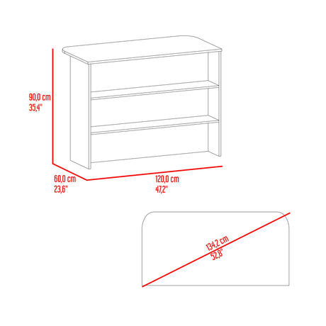 Barra de Cocina Fendi Wengue y Fresno Europeo 120x90cm con Dos Compartimientos - BARRAS Y MUEBLES AUXILIARES | Bylmo