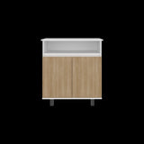 Mueble Auxiliar de Cocina Lona Blanco y Fresno Europeo 73x80.1cm con Tres Compartimientos - BARRAS Y MUEBLES AUXILIARES | Bylmo