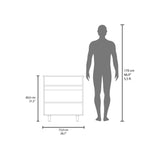 Mueble Auxiliar de Cocina Lona Blanco y Fresno Europeo 73x80.1cm con Tres Compartimientos - BARRAS Y MUEBLES AUXILIARES | Bylmo
