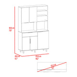 Alacena Oshawa Fresno Europeo y Wengue 125x197cm con Cinco Puertas y un Cajón - ALACENAS Y MUEBLES MICROONDAS | Bylmo