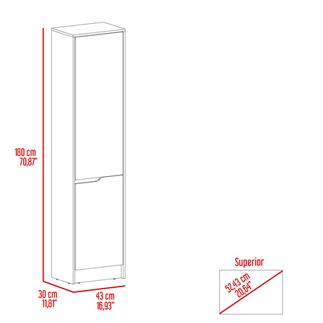 Alacena Soler Blanco 43x180cm con Dos Puertas - ALACENAS Y MUEBLES MICROONDAS | Bylmo