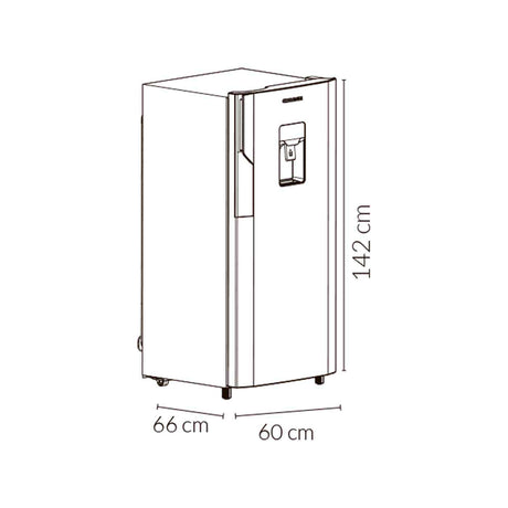 Nevera Challenger Lumina Gris Oscuro 60x142cm Frost De 256 Litros con Dispensador de Agua - NEVERAS | Bylmo