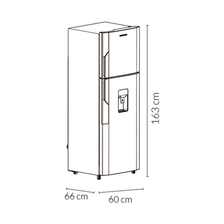 Nevera Challenger Lumina Gris Oscuro 60x163cm No Frost De 266 Litros con Dispensador de Agua - NEVERAS | Bylmo