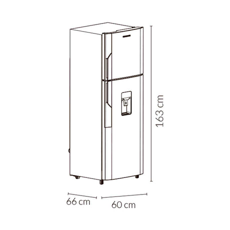 Nevera Challenger Lumina Gris Oscuro 60x163cm No Frost De 266 Litros con Dispensador de Agua