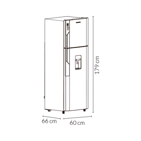 Nevera Challenger Lumina Gris Oscuro 60x179cm No Frost De 317 Litros con Dispensador de Agua - NEVERAS | Bylmo