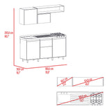 Cocina Quebec Wengue y Milan 180x180cm con Meson de Acero Inoxidable Izquierdo y con Estufa - COCINAS | Bylmo