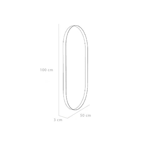 Espejo de Baño Gate Beige Claro 50x3cm Ovalado con Marco En Pvc - ESPEJOS DE BANHO | Bylmo