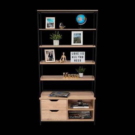 Estantería Wolfe Macadamia 100x205.2cm Rectangular con Nueve Compartimientos - BIBLIOTECAS Y ESTANTERIAS | Bylmo