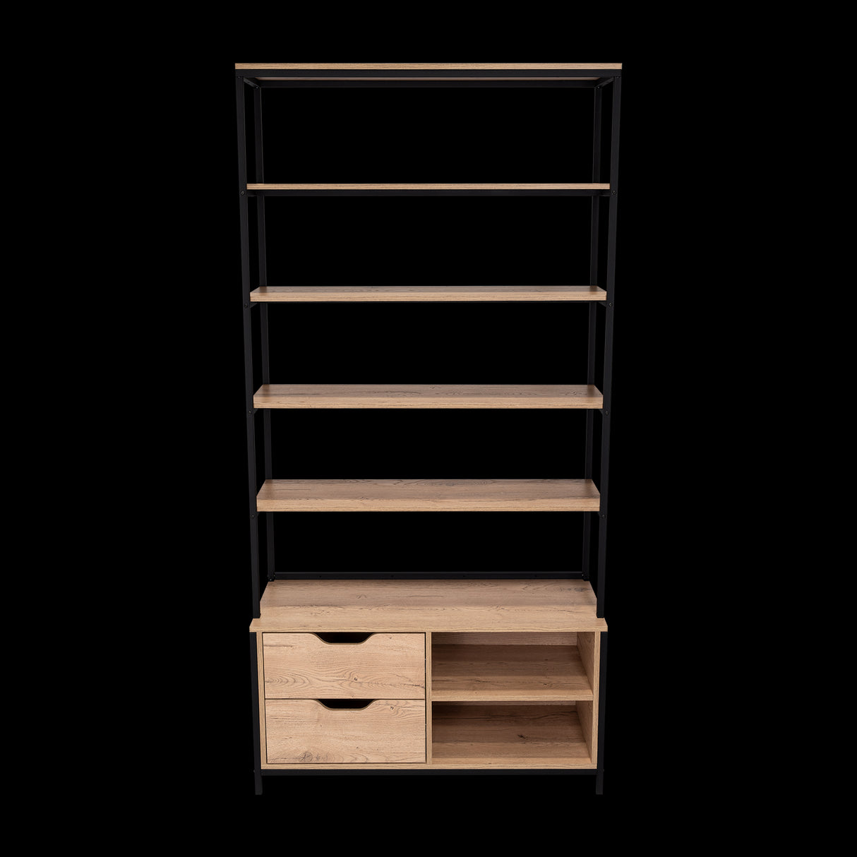 Estantería Wolfe Macadamia 100x205.2cm Rectangular con Nueve Compartimientos - BIBLIOTECAS Y ESTANTERIAS | Bylmo