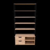 Estantería Wolfe Macadamia 100x205.2cm Rectangular con Nueve Compartimientos - BIBLIOTECAS Y ESTANTERIAS | Bylmo