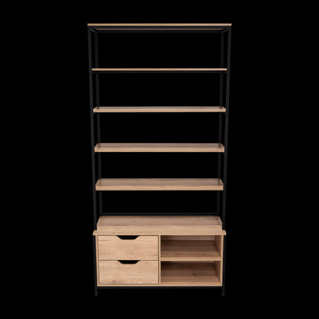 Estantería Wolfe Macadamia 100x205.2cm Rectangular con Nueve Compartimientos - BIBLIOTECAS Y ESTANTERIAS | Bylmo