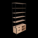 Estantería Wolfe Macadamia 100x205.2cm Rectangular con Nueve Compartimientos - BIBLIOTECAS Y ESTANTERIAS | Bylmo