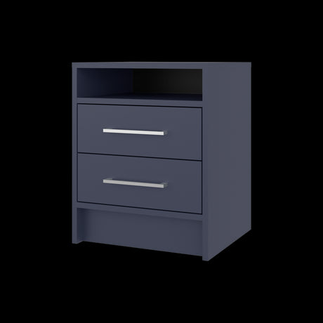 Mesa de Noche Eter Azul 40x50.7cm con Dos Cajones y un Entrepaño - MESAS DE NOCHE | Bylmo