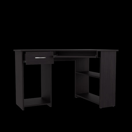 Escritorio Jasper Wengue 120x75cm con Un Cajón y con Organizador de Libros - ESCRITORIOS | Bylmo