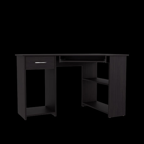Escritorio Jasper Wengue 120x75cm con Un Cajón y con Organizador de Libros - ESCRITORIOS | Bylmo