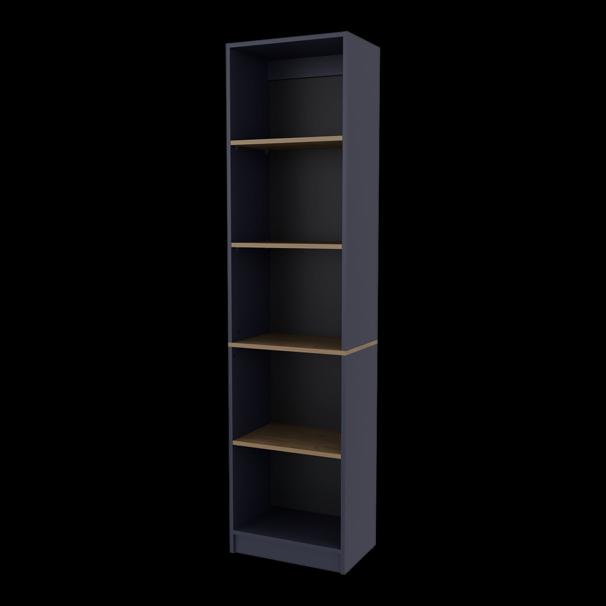 Biblioteca Home Azul y Fresno 45x180.6cm Rectangular con Cuatro Entrepaños y con Cinco Compartimientos - BIBLIOTECAS Y ESTANTERIAS | Bylmo