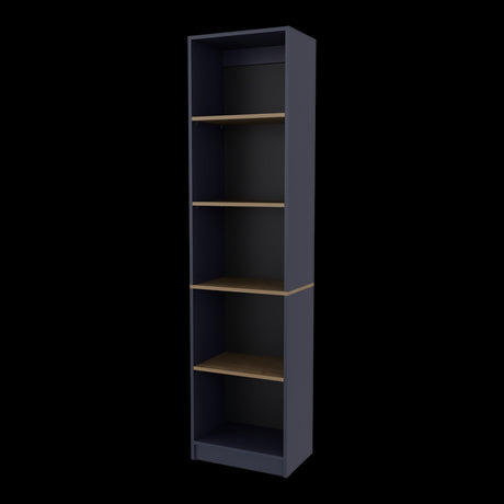 Biblioteca Home Azul y Fresno 45x180.6cm Rectangular con Cuatro Entrepaños y con Cinco Compartimientos - BIBLIOTECAS Y ESTANTERIAS | Bylmo
