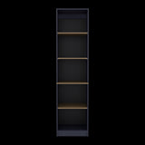 Biblioteca Home Azul y Fresno 45x180.6cm Rectangular con Cuatro Entrepaños y con Cinco Compartimientos - BIBLIOTECAS Y ESTANTERIAS | Bylmo