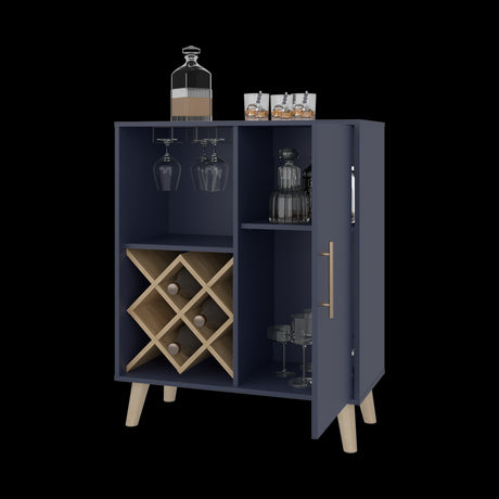 Bar Cueva Azul y Fresno Europeo 80x98cm con Un Portacopas y Con Doce Portabotellas - BARES | Bylmo