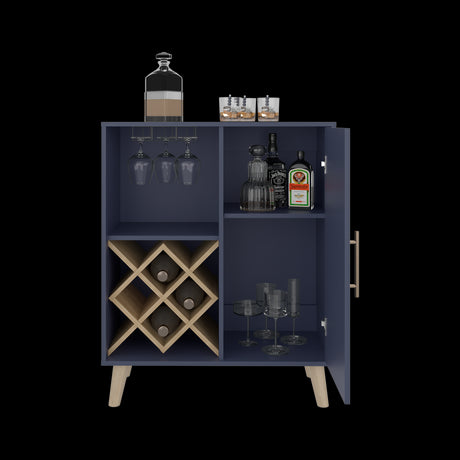 Bar Cueva Azul y Fresno Europeo 80x98cm con Un Portacopas y Con Doce Portabotellas - BARES | Bylmo