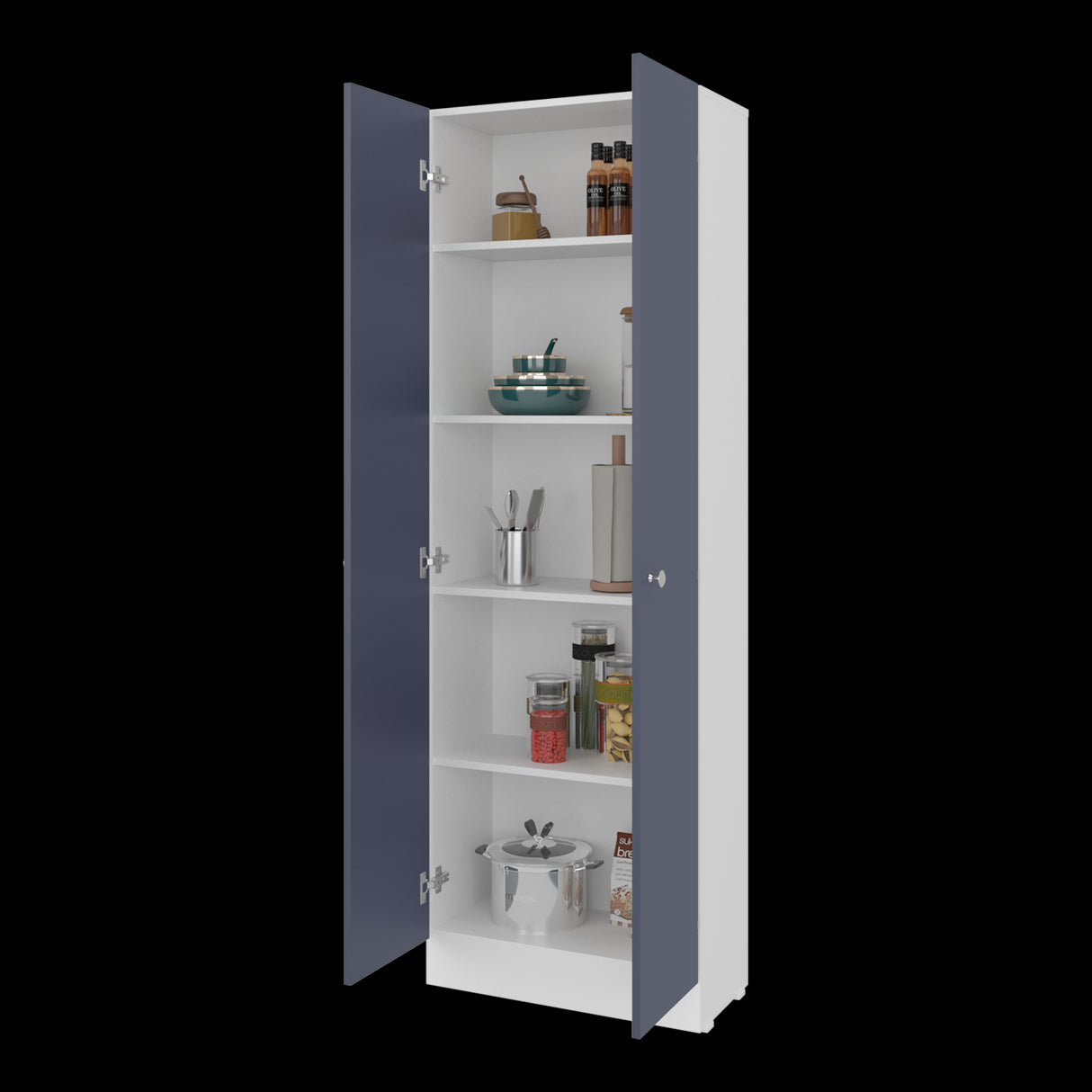 Alacena Blanco y Azul 60x180.6cm con Dos Puertas - ALACENAS Y MUEBLES MICROONDAS | Bylmo
