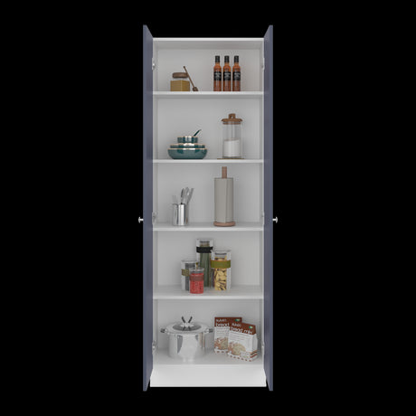 Alacena Blanco y Azul 60x180.6cm con Dos Puertas - ALACENAS Y MUEBLES MICROONDAS | Bylmo