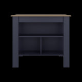 Isla de Cocina Cala Azul y Fresno Europeo 101.7x89.6cm con Dos Entrepaños y con Tres Compartimientos - BARRAS Y MUEBLES AUXILIARES | Bylmo