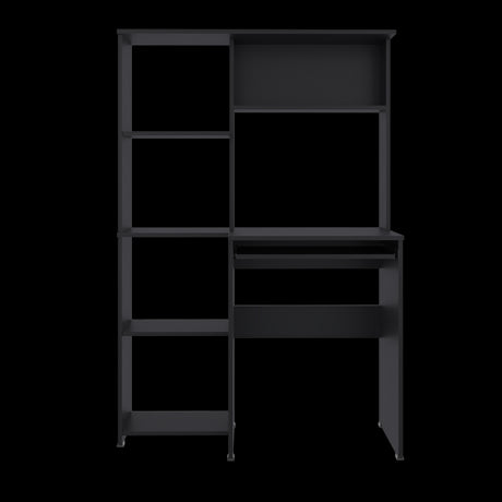 Centro de Computo Alden Eco Wengue 100x150cm con Organizador de Libros y sin Cajones - ESCRITORIOS | Bylmo