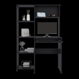 Centro de Computo Alden Eco Wengue 100x150cm con Organizador de Libros y sin Cajones - ESCRITORIOS | Bylmo