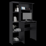 Centro de Computo Alden Eco Wengue 100x150cm con Organizador de Libros y sin Cajones - ESCRITORIOS | Bylmo
