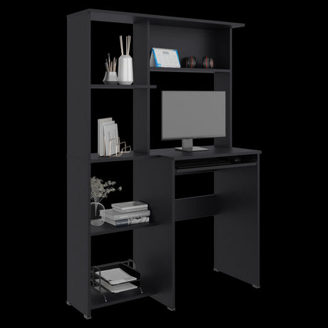 Centro de Computo Alden Eco Wengue 100x150cm con Organizador de Libros y sin Cajones - ESCRITORIOS | Bylmo