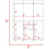Closet Bea Gales y Blanco 150x200cm con Dos Cajones y con Seis Puertas - CLOSETS | Bylmo