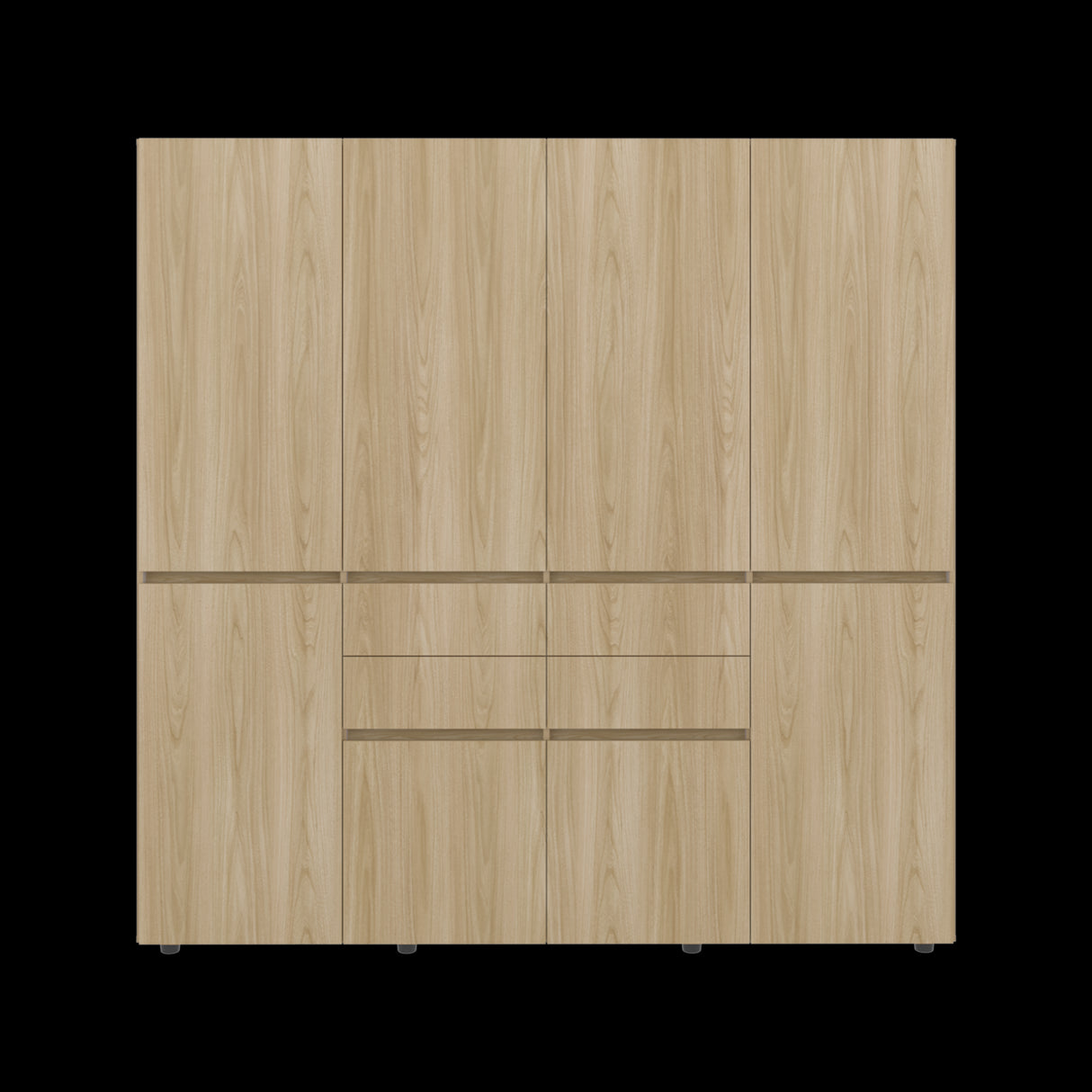 Closet Siruela Fresno Europeo y Blanco 200x200cm con Cuatreo Cajones y con Ocho Puertas - CLOSETS | Bylmo