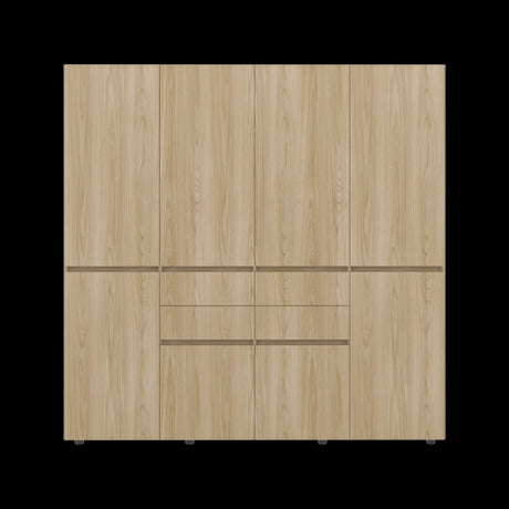 Closet Siruela Fresno Europeo y Blanco 200x200cm con Cuatreo Cajones y con Ocho Puertas - CLOSETS | Bylmo