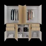 Closet Siruela Fresno Europeo y Blanco 200x200cm con Cuatreo Cajones y con Ocho Puertas - CLOSETS | Bylmo