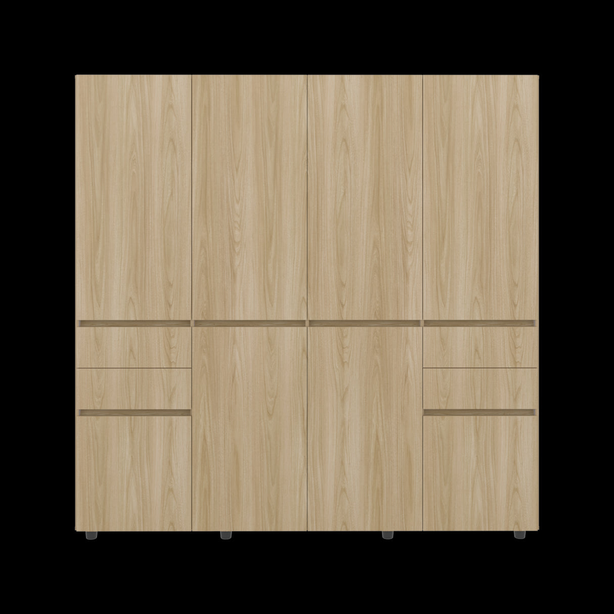 Closet Siruela Fresno Europeo y Blanco 200x200cm con Cuatreo Cajones y con Ocho Puertas - CLOSETS | Bylmo