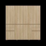 Closet Siruela Fresno Europeo y Blanco 200x200cm con Cuatreo Cajones y con Ocho Puertas - CLOSETS | Bylmo