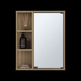 Gabinete de Baño Berkel Fresno 50x60cm con Espejo y con Dos Entrepaños - GABINETES DE BANHO | Bylmo