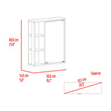 Gabinete de Baño Berkel Fresno 50x60cm con Espejo y con Dos Entrepaños - GABINETES DE BANHO | Bylmo