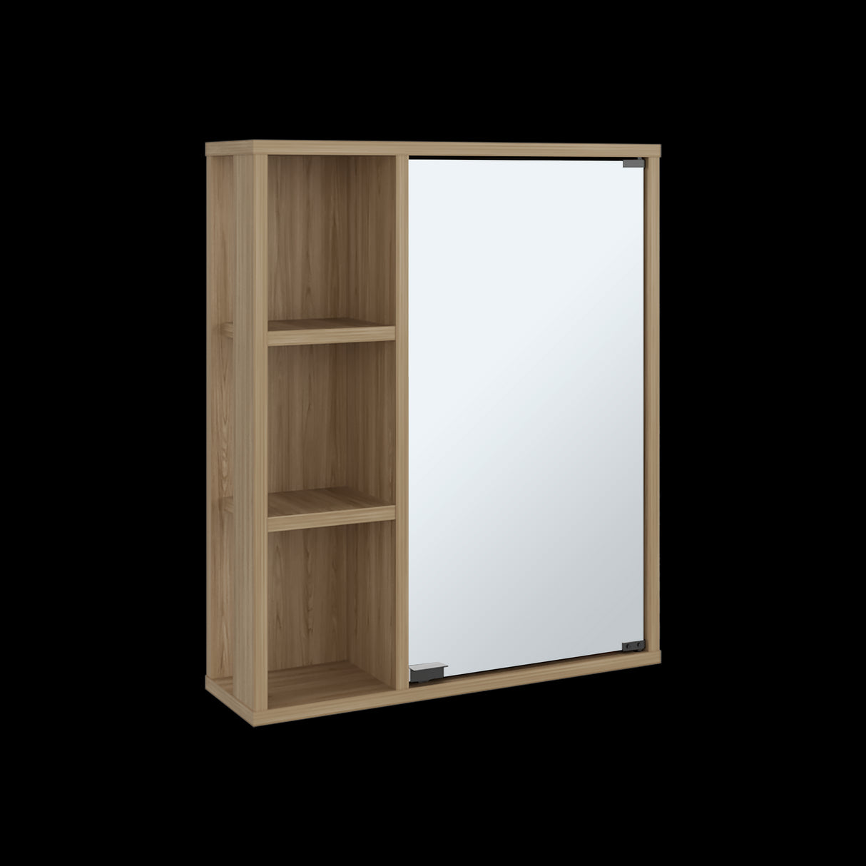Gabinete de Baño Berkel Fresno 50x60cm con Espejo y con Dos Entrepaños - GABINETES DE BANHO | Bylmo