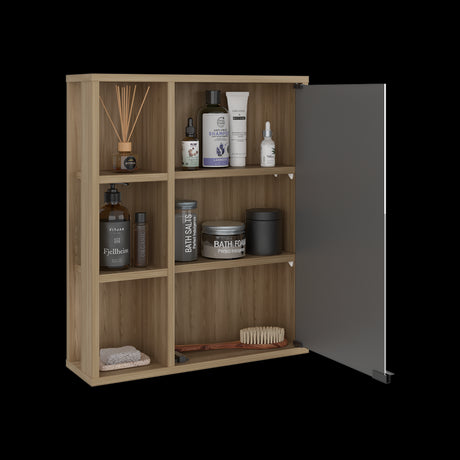 Gabinete de Baño Berkel Fresno 50x60cm con Espejo y con Dos Entrepaños - GABINETES DE BANHO | Bylmo