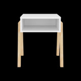 Mesa de Noche Pinetti Blanco 46x51cm con Un Compartimiento - MESAS DE NOCHE | Bylmo