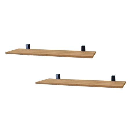 Set de 2 Repisas Dado Madera Natural y Negro 60x10cm Rectangular - REPISAS | Bylmo