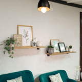 Set de 2 Repisas Dado Madera Natural y Negro 60x10cm Rectangular - REPISAS | Bylmo