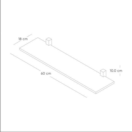Set de 2 Repisas Dado Madera Natural y Negro 60x10cm Rectangular - REPISAS | Bylmo