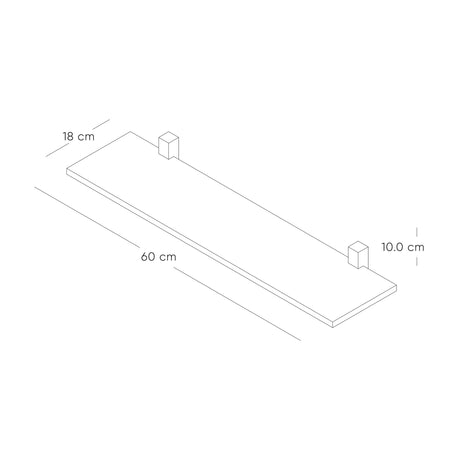 Set de 2 Repisas Dado Madera Natural y Negro 60x10cm Rectangular - REPISAS | Bylmo